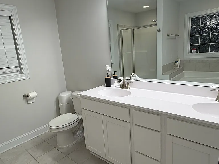 Master bathroom connected to master bedroom