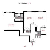 Floor plan 2 Bed 2 Bath B2