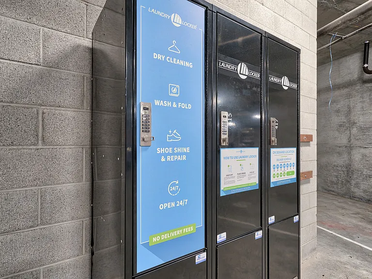 Convenience is key so feel free to drop your dry cleaning in the laundry locker for pick-up later