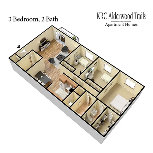 Floor plan 3Bedroom 2 bath
