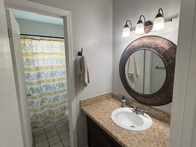 Spare Bathroom in hallway between Master and bedroom 3.