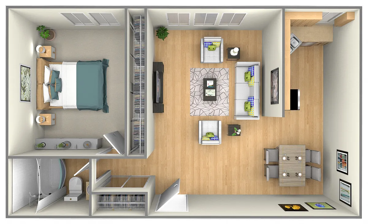 Floor plan Enclave 1 Bedroom RENOVATED