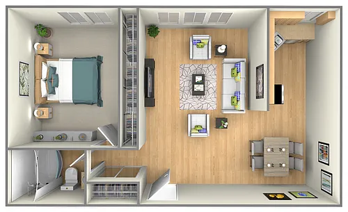 Floor plan Enclave 1 Bedroom RENOVATED