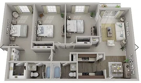 Floor plan 3 Bed 2 Bath