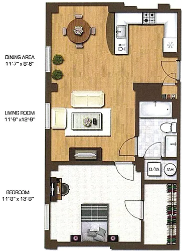 Floor plan One Bedroom, Type C