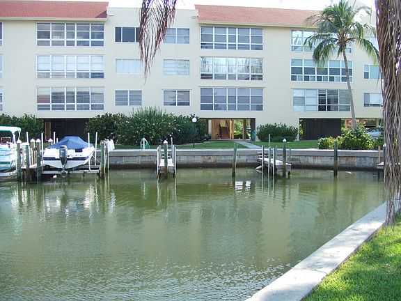 Partial view of boat slips.