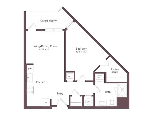 Floor plan A3 | 1 Bed | 1 Bath