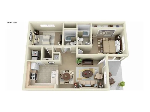 Floor plan 2 Bedroom 2 Bath
