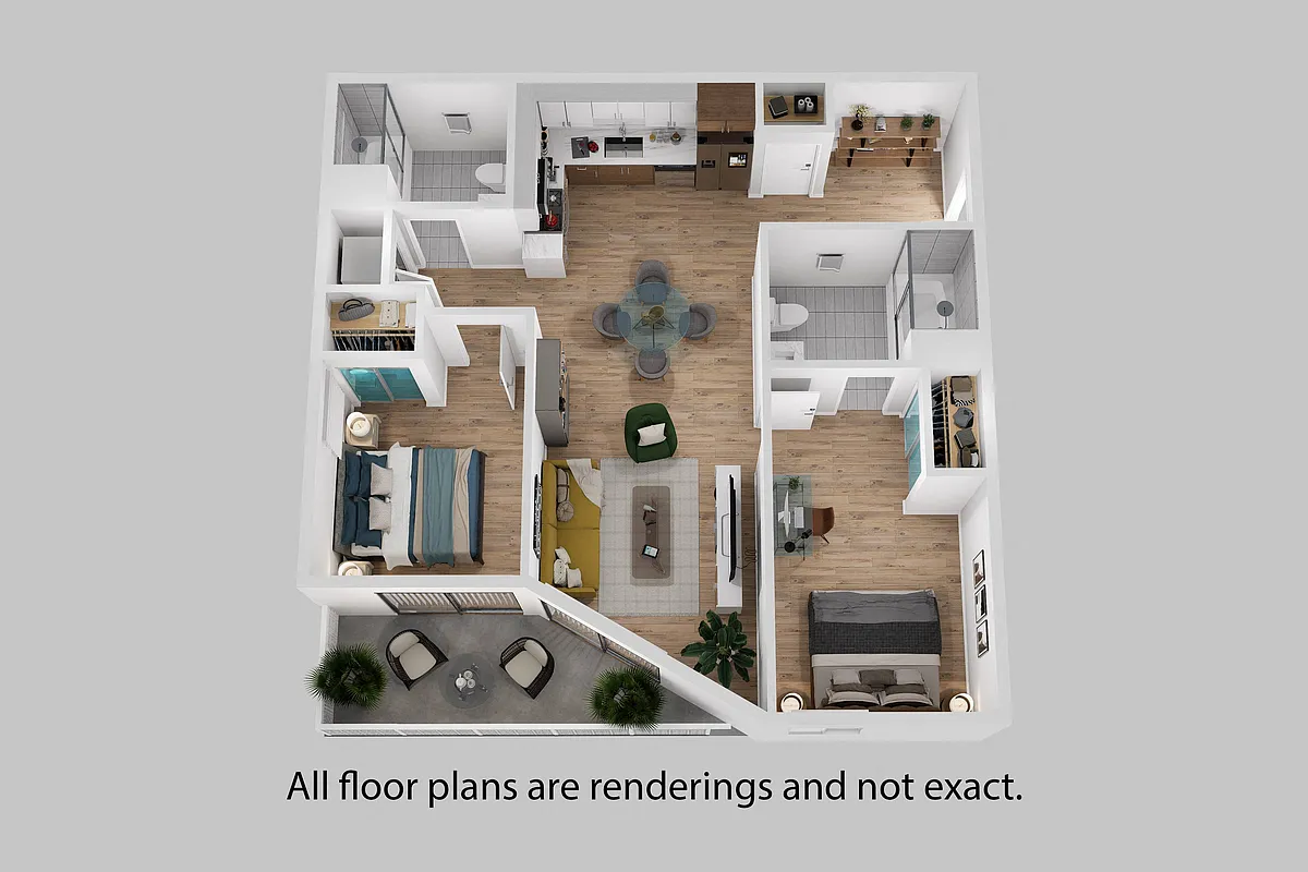 Floor plan Two Bedroom + Two Bath