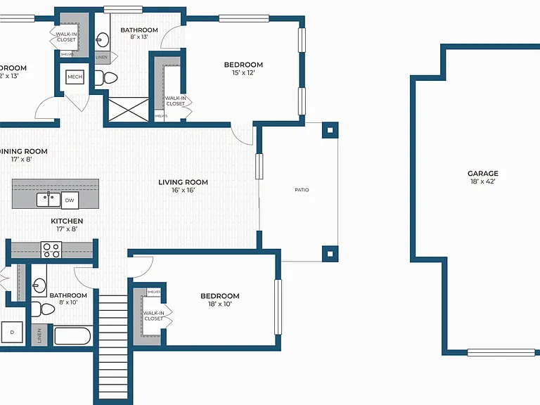 Floor Plan 3B | Seasons at River View | Apartments in Pleasant Prairie, WI Floor Plan 3B | Seasons at River View | Apartments in Pleasant Prairie, WI