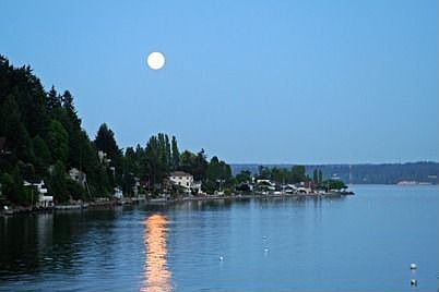 "Moonlight Over 3-Tree Point" One of the many incredible ever changing views on Puget Sound from the