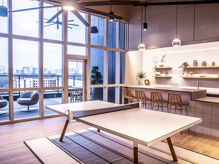 Challenge your friends to some leisurely competition with a game of ping pong.