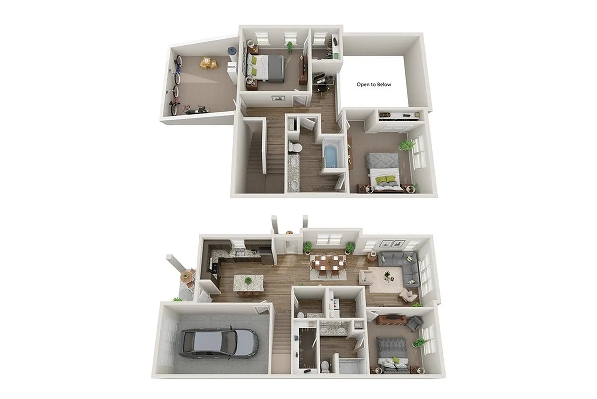 Floor plan Hudson Townhouse w/ Garage