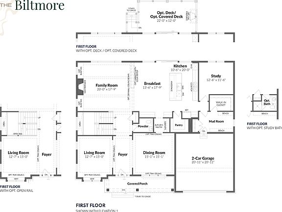 The Biltmore Floor Plan, 4 BR, 3 BA, 3-Car Garage, Single Family Homes by Craftmark Homes