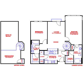 Floor plan Traditional 2x2 1293-1296 SF