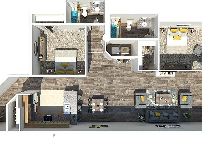 Two Bedroom 2 Bathroom 1104 Square Feet Two Bedroom 2 Bathroom 1104 Square Feet