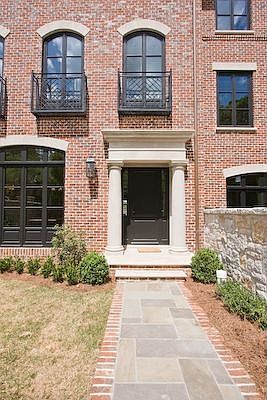 STONE WALKWAY THROUGH PRIVATE, GRANITE WALLED GARDEN