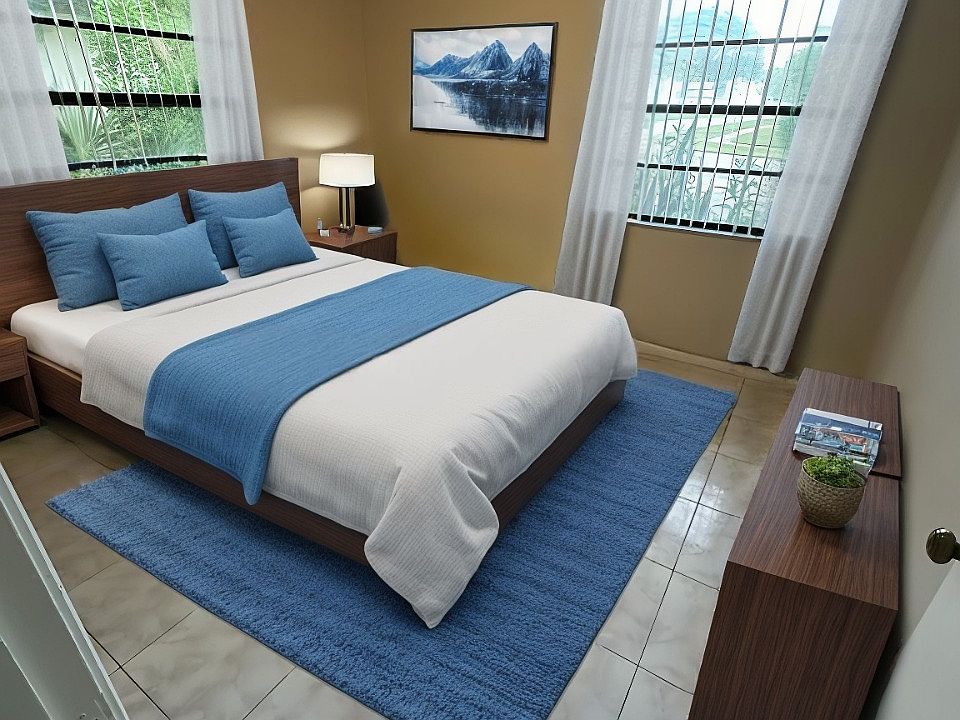 Staged, but will come with basic furniture including a TV
