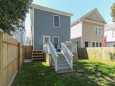 Fenced backyard