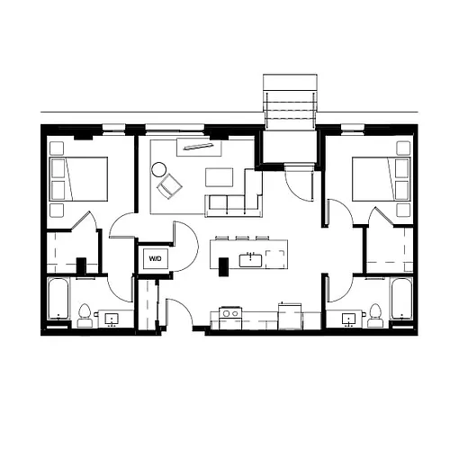 Floor plan Two Bed Two Bath 4