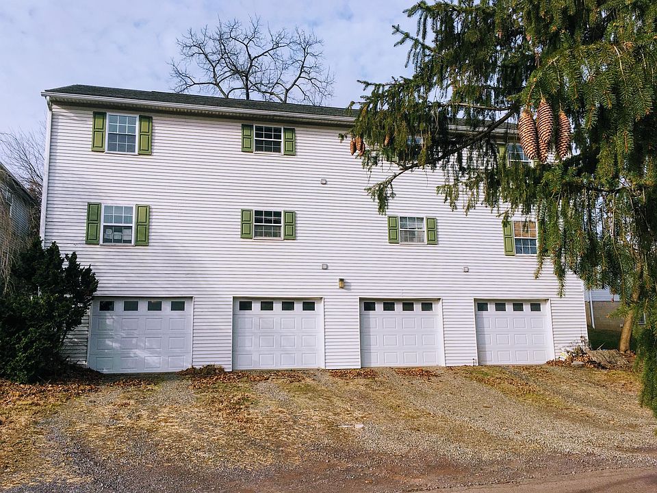 Each apartment has its own electric garage door