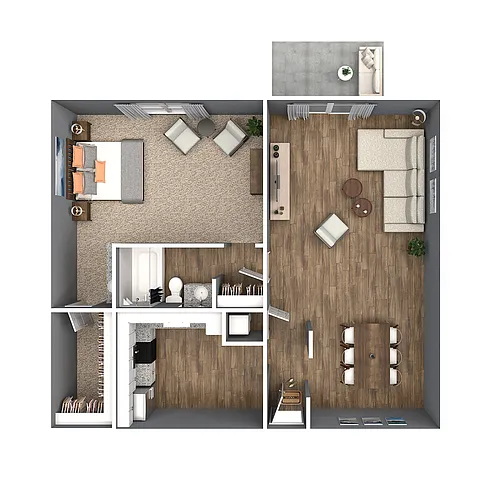 Floor plan 1 Bedroom 1 Bath