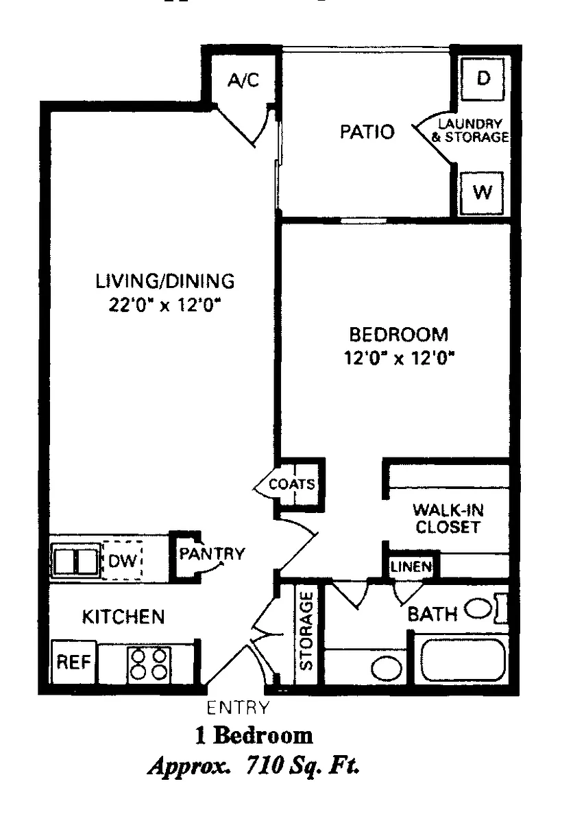 Floor plan Sunlake 1 BDRM