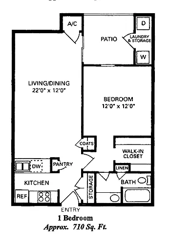 Floor plan Sunlake 1 BDRM