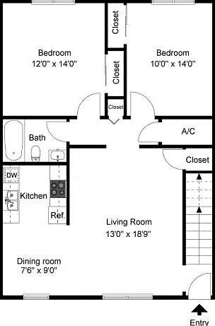 Two bedroom floor plan Two bedroom floor plan