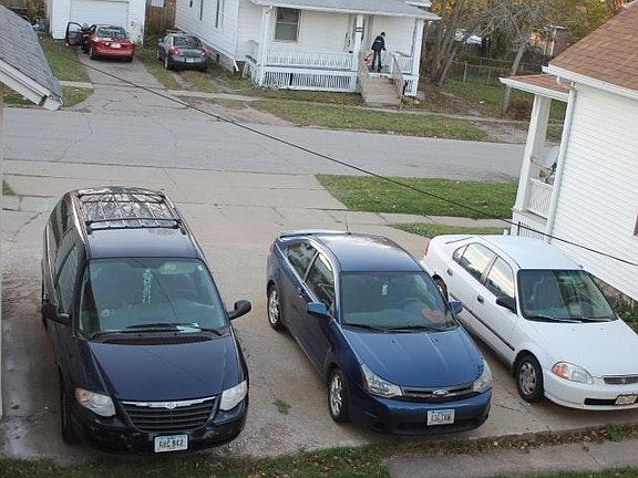 One parking spot is dedicated to the upper unit