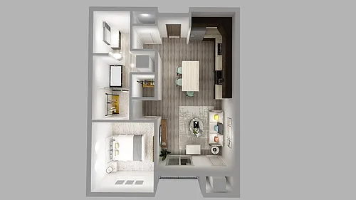 Floor plan 1bed/1bath
