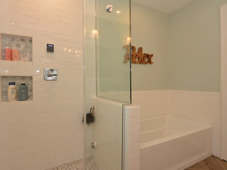 Full Bath with Steam Shower and Separate Tub