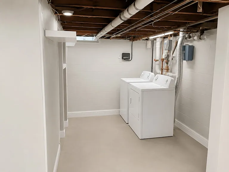 Washer and dryer in basement
