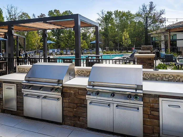 Courtyard with BBQ grills