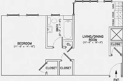 Floor plan 1 Bedroom
