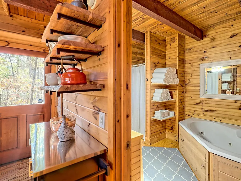 Bathroom with jetted tub