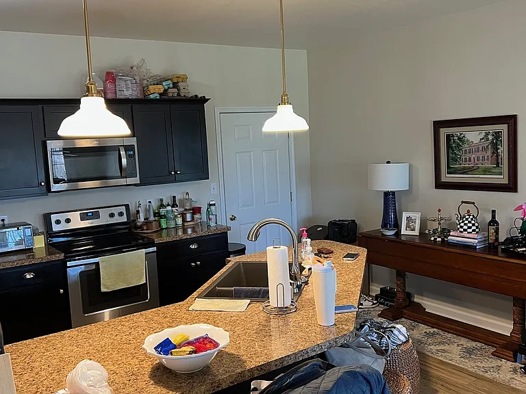 Kitchen with view of door to Garage