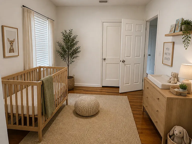 Second Bedroom staged as Nursery