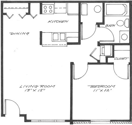Floor plan 1 Bedroom
