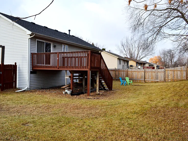 Deck, backyard.