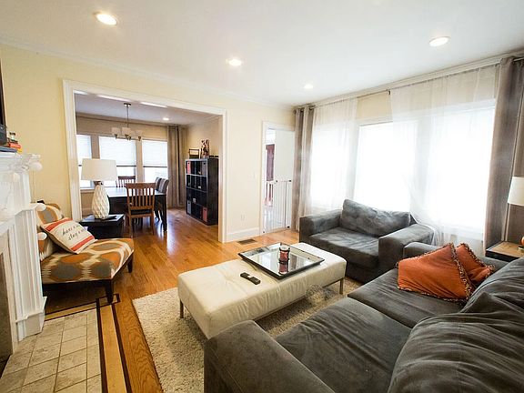 Living room with fireplace