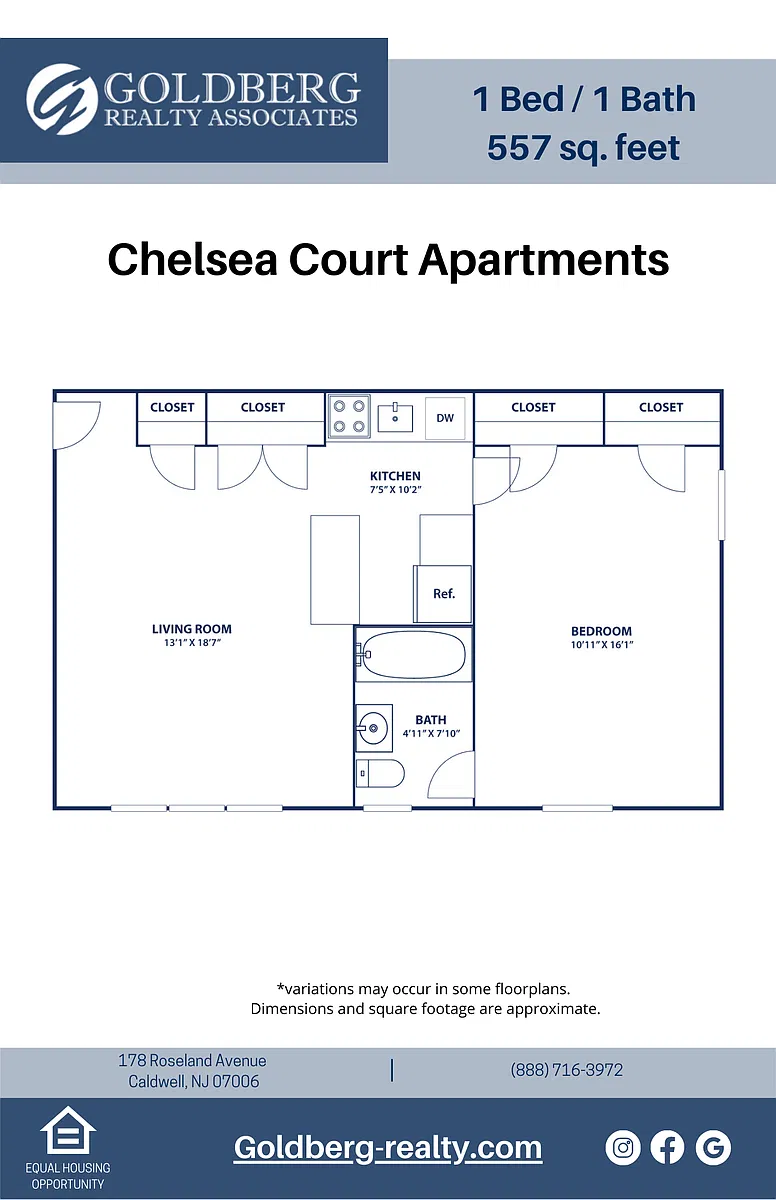 Floor plan 1 Bedroom 1 bath