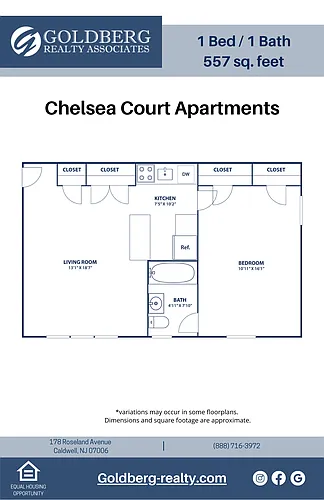 Floor plan 1 Bedroom 1 bath