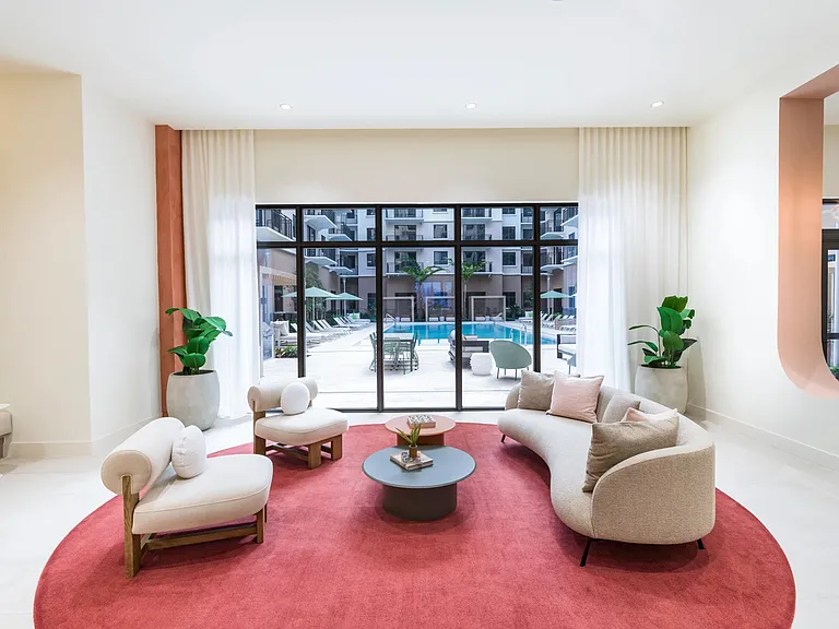 Swing by the Leasing Office and take in the view of the pool from the lobby!