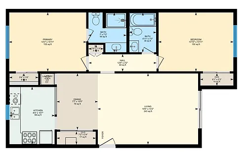 Floor plan Two Bedroom A