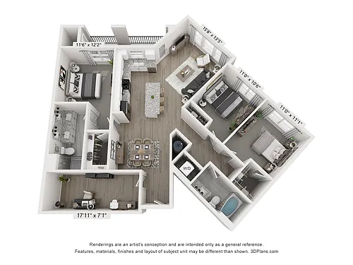 Floor plan Arcadian 3BD 2BA