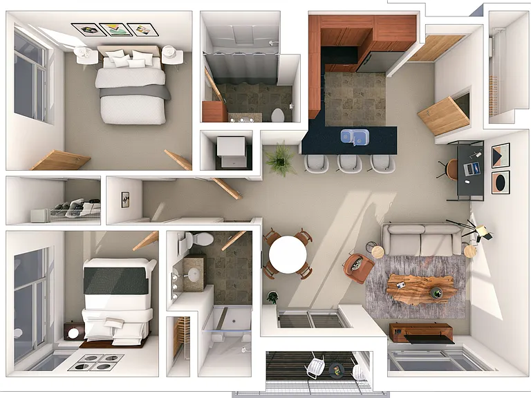 2 Bed / 2 Bath - 1,130 SF 2 Bed / 2 Bath - 1,130 SF