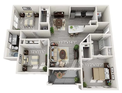Floor plan C1 - Grey Palette