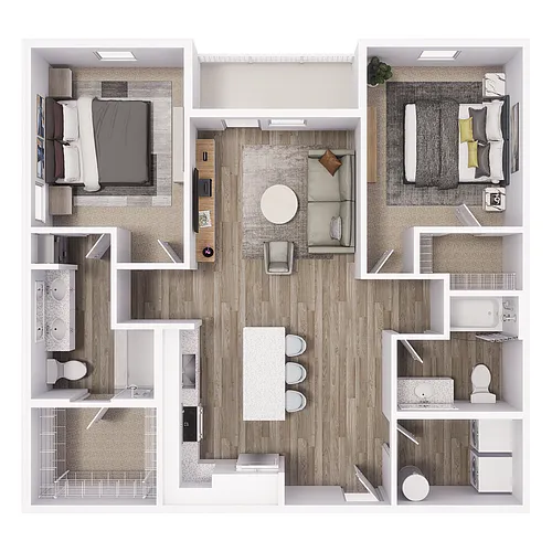Floor plan 2X2 - 1164 sqft