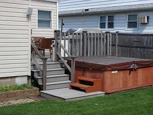 Backyard with Trex Deck and Hot Tub